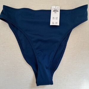 Curvy High-Leg High-Waist Ribbed Cheeky Bikini Bottom